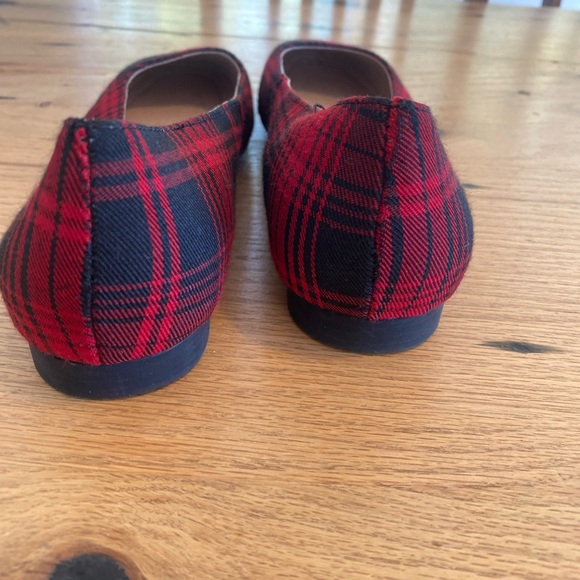 J. Jill Red Black Plaid Women's Flats 9 Preloved - Picture 4 of 8